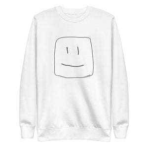 logo unisex premium white sweatshirt