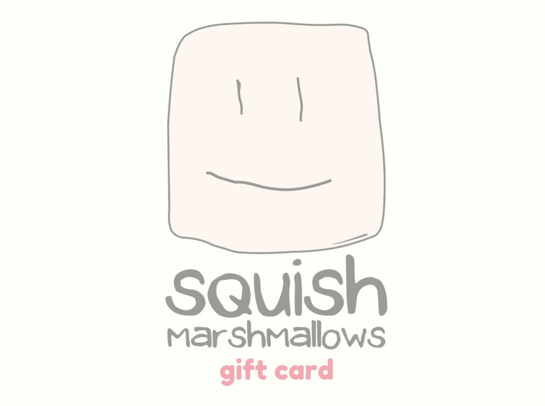 Squish Marshmallows logo with the words 