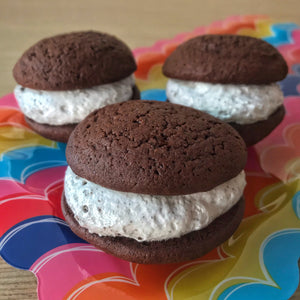 whoopie pies filled with cookies and creme marshmallow fluff