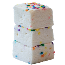 Load image into Gallery viewer, Handmade square marshmallows in an Birthday Party flavor
