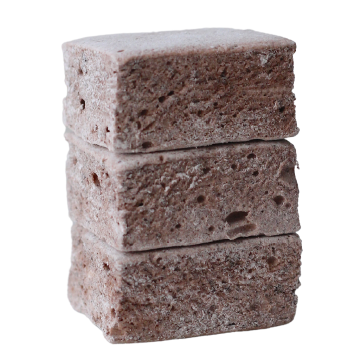 stack of 3 chocolate soil flavored marshmallows