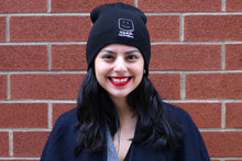 Load image into Gallery viewer, Female model wearing the beanie, smiling 